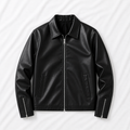 Black Basic Faux Leather Jacket | Classic Streetwear Jacket