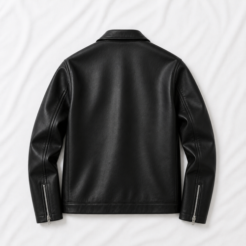 Black Basic Faux Leather Jacket | Classic Streetwear Jacket