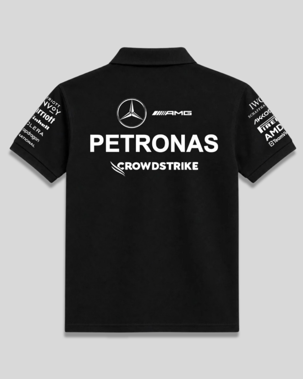 Premium black motorsport polo T-shirt for men