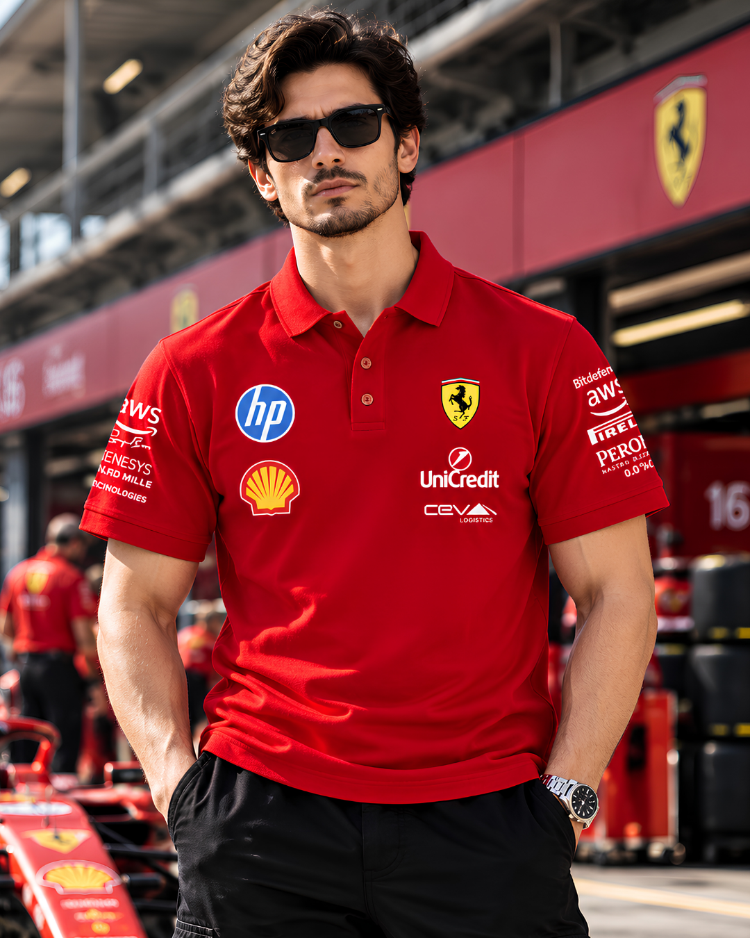 Red Ferrari Racing Polo T-Shirt