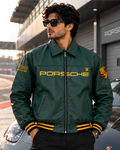 Porsche inspired racing jacket four angle product detail shot