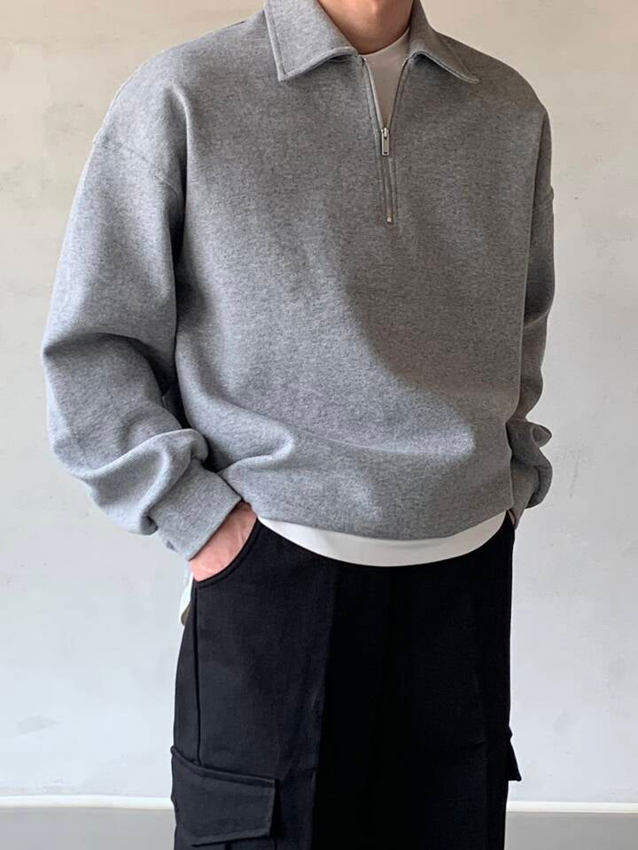 Grey Sweat T-Shirt | Minimal Streetwear Sweatshirt Tee