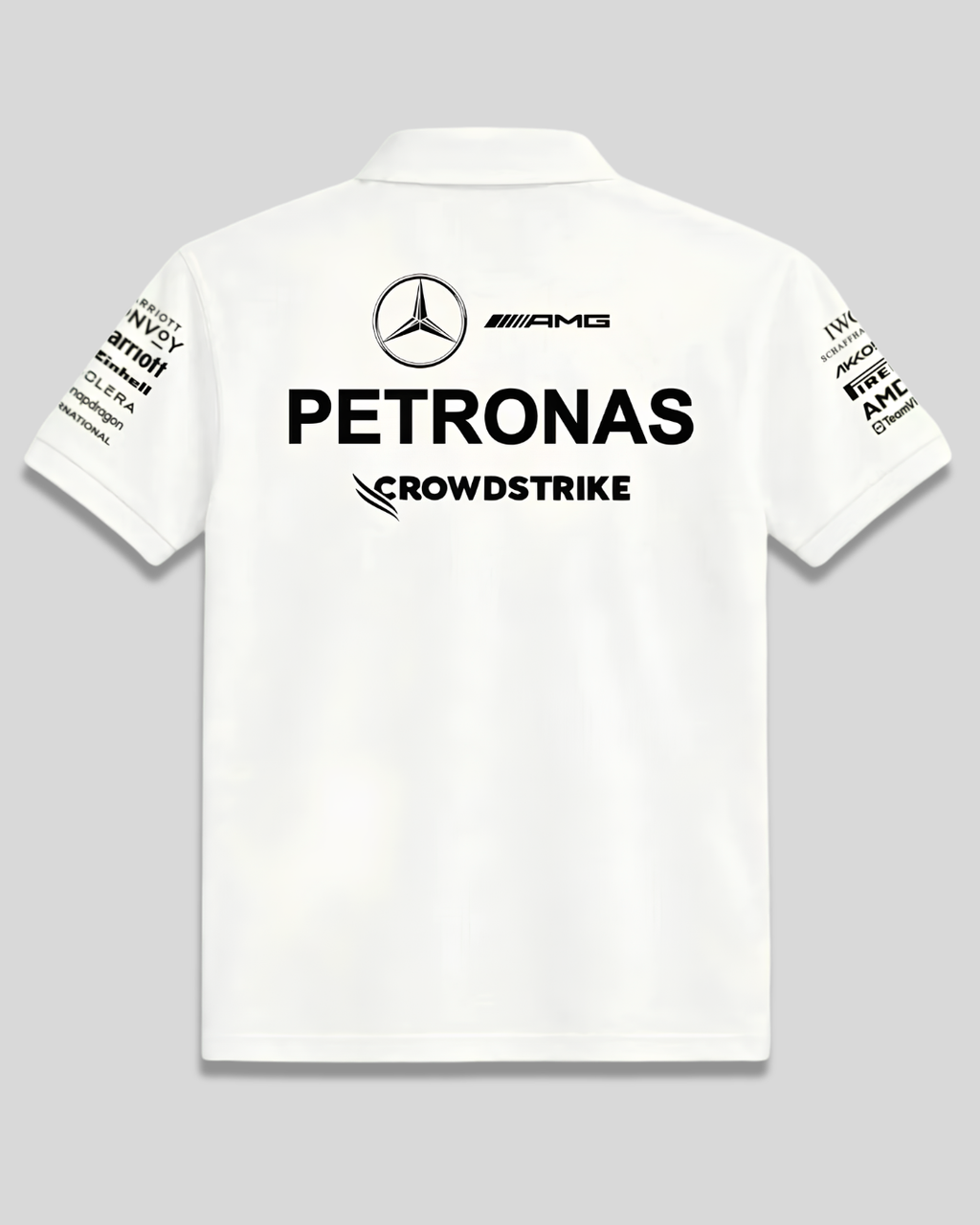 Motorsport-inspired White polo shirt front view