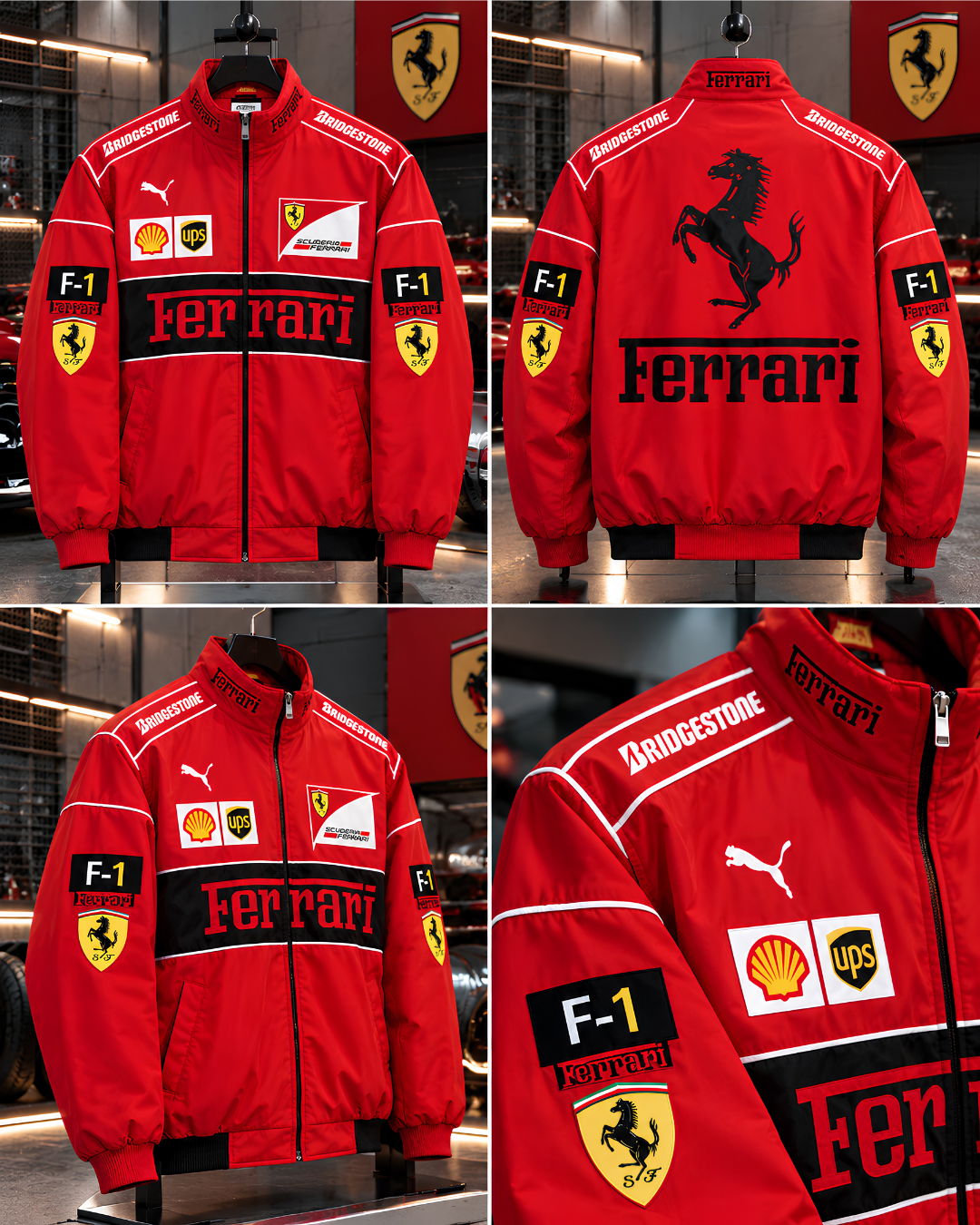 Vintage motorsport racing jacket in red