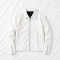 White Basic Faux Leather Jacket | Classic Streetwear Jacket